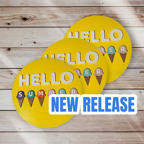 Summer Door Hanger | Hello Summer Door Hanger | Door Wreath | Summer Home Decor - Picture 1 of 4